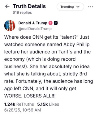 特朗普：CNN记者三流水平 全是失败者