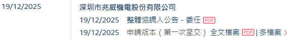 兆威机电，递交IPO招股书，拟赴香港上市，招商证券国际、德银联席保荐  第2张
